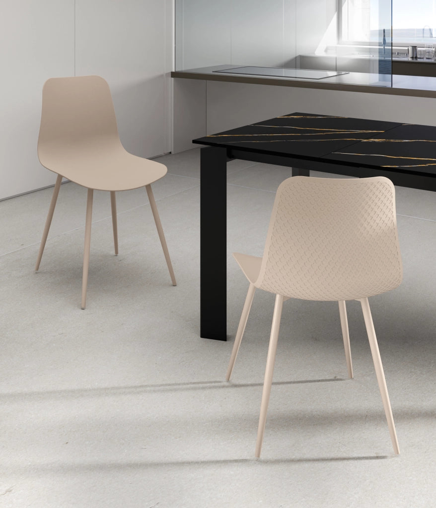 Set 4 Sedie Cover 50x58x85 cm in Polipropilene Beige