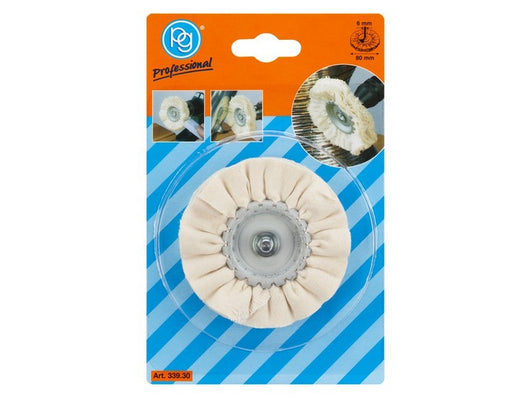 ruota in tessuto per lucidare art. 339.30 ï mm. 80 - gambo ï mm. 6 cod:ferx.vit55232