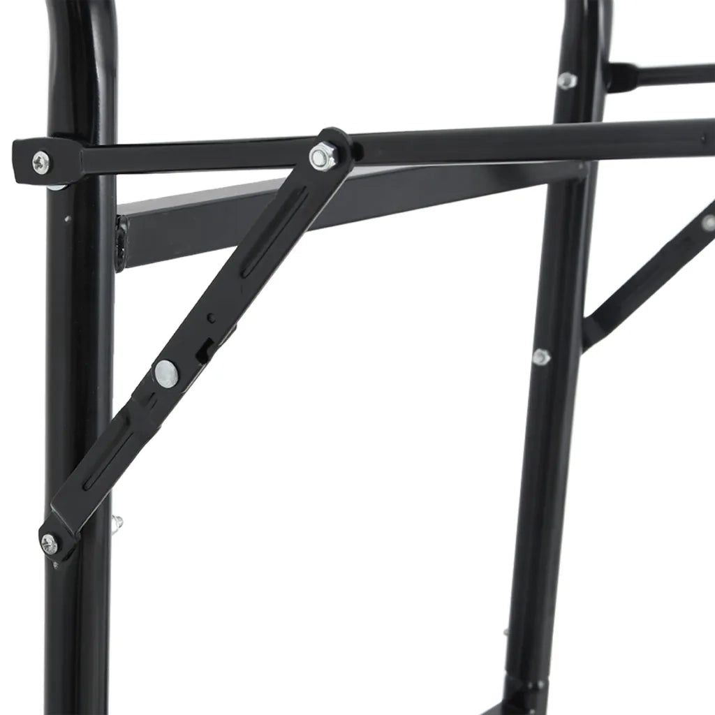 Carrello da Sella Pieghevole Nero in Acciaio 172503