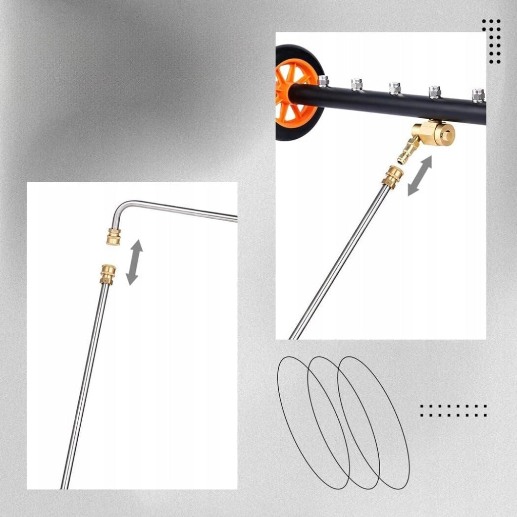 Set Accessori per Idropulitrice Rosfix – 5 Ugelli a Sgancio Rapido + Lancia 34cm Inclinata 30° | Acciaio Inox, Ottone