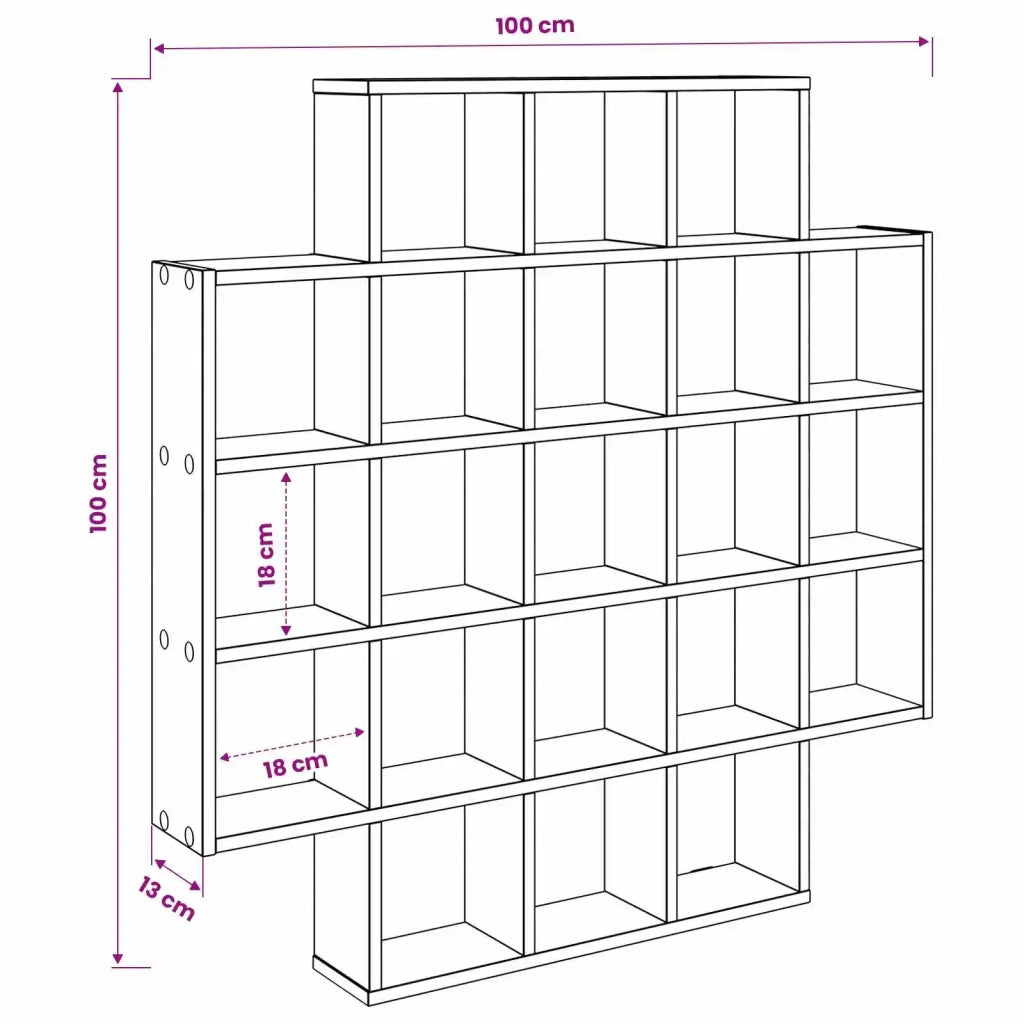 Scaffale da parete Bianco 100 x 13 x 100 cm 8012244