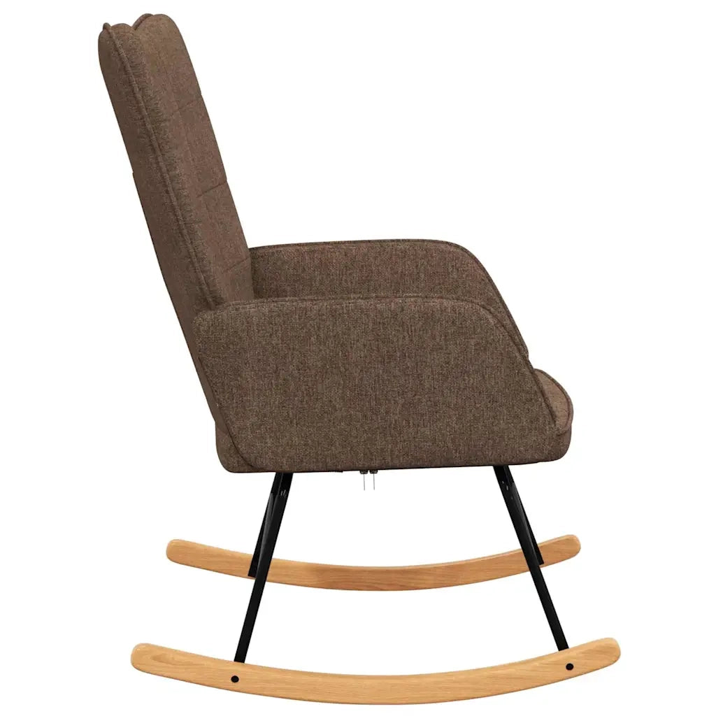 Sedia a Dondolo Marrone in Tessuto 328010