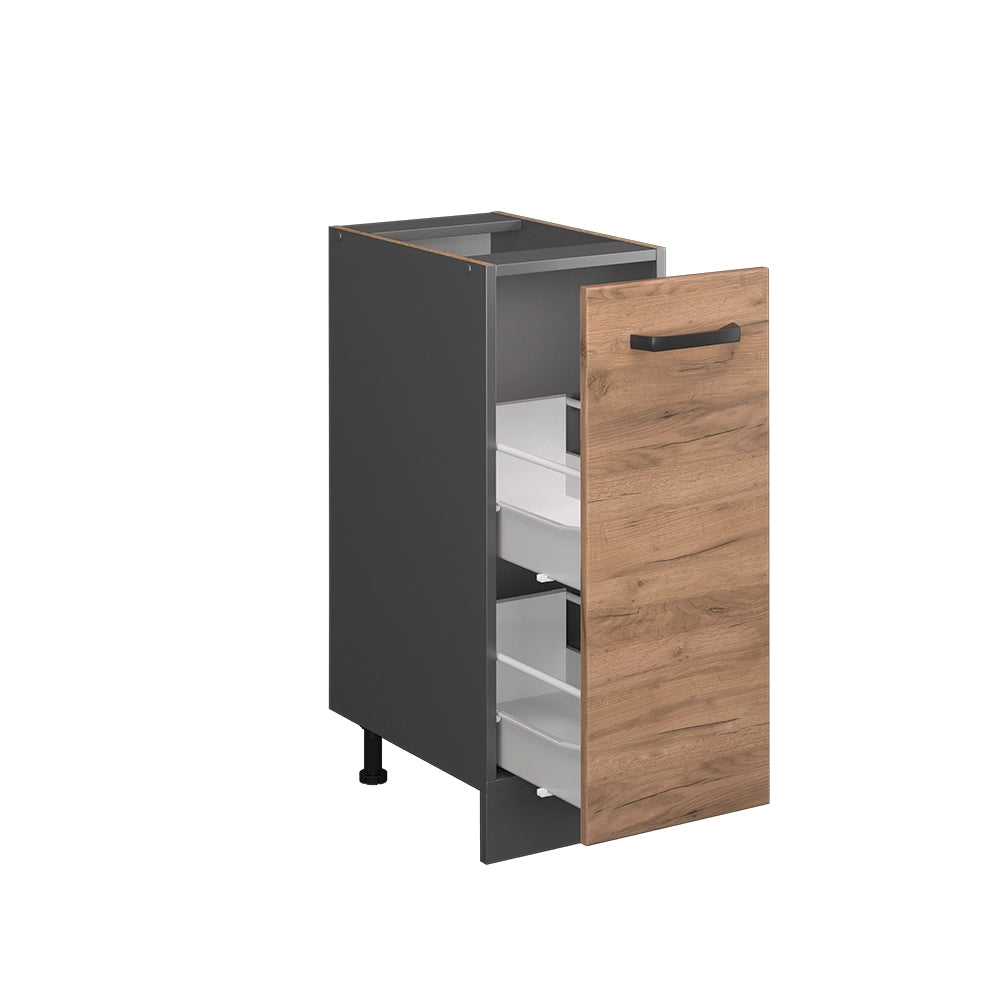 Armadio cucina dispensa alto R-Line Rovere dorato/Antracite 30 cm, PL Antracite Vicco