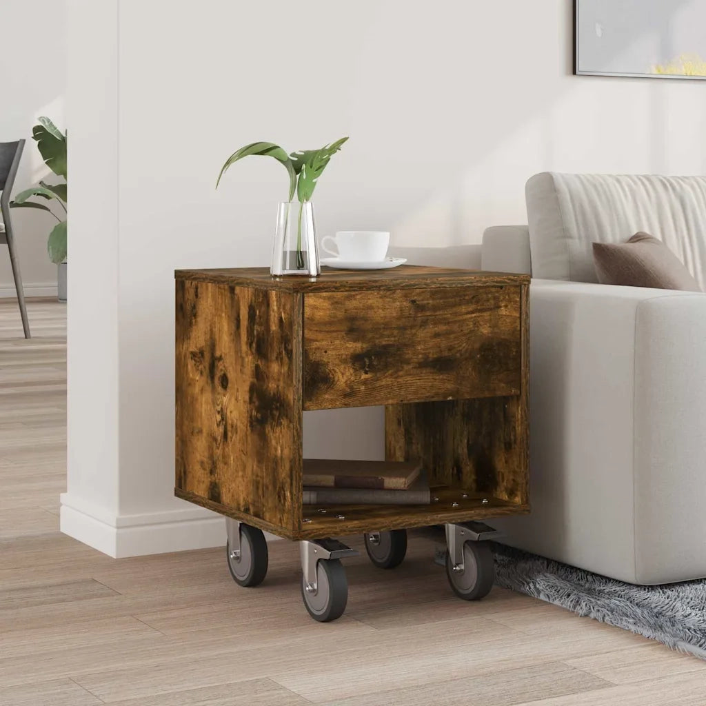 Comodino | Armadio da Notte | Mobiletto da notte Rovere fum¨¦ 40,5 x 40 x 48 cm Legno multistrato