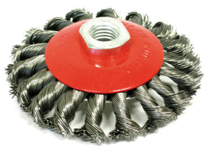 spazzola circolare conica a mazzetti ritorti attacco m14 ï mm. 100 cod:ferx.vit22797