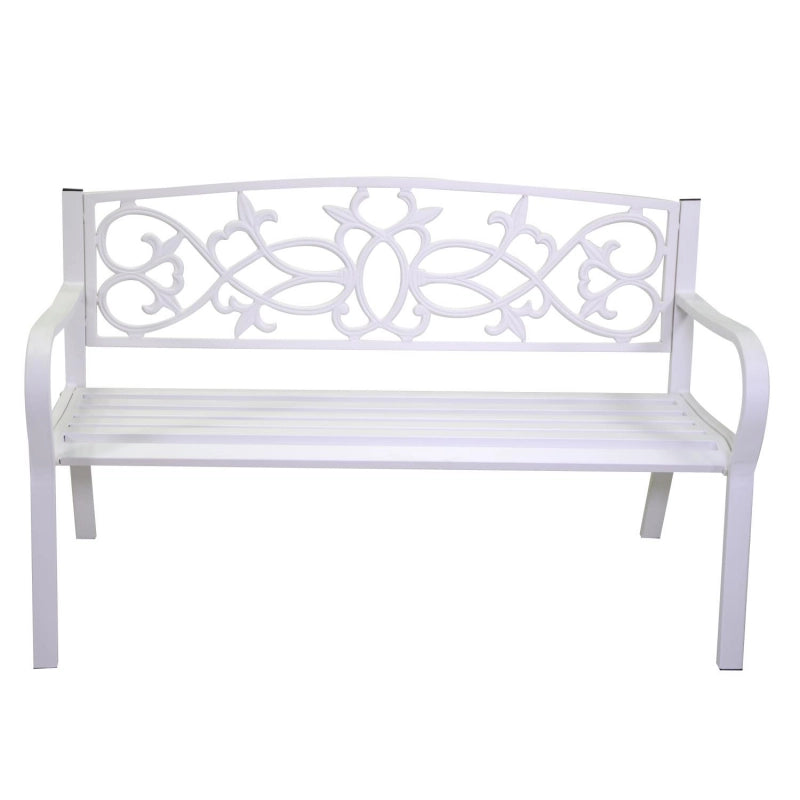 Panchina metallo pavia bianco cm 124x57h78