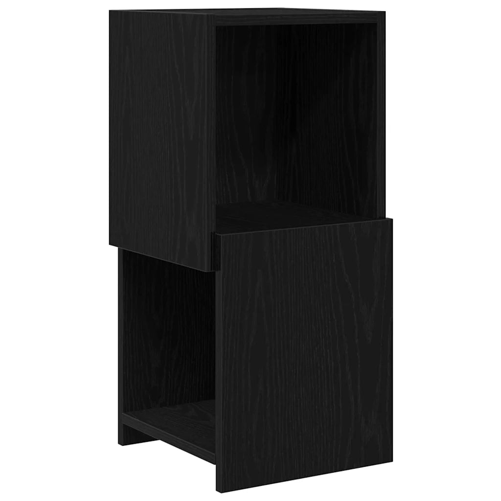 Mobile angolare Rovere Nero 30,5x30x65cm Legno multistrato 889838