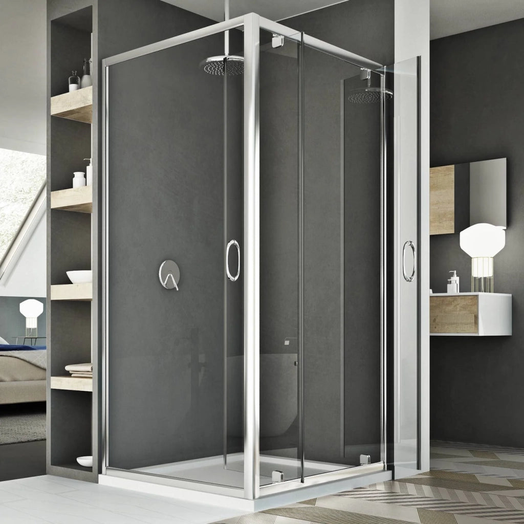Box Doccia 80x80 AP. 80 CM H185 trasparente mod. Sintesi Duo 2 Ante