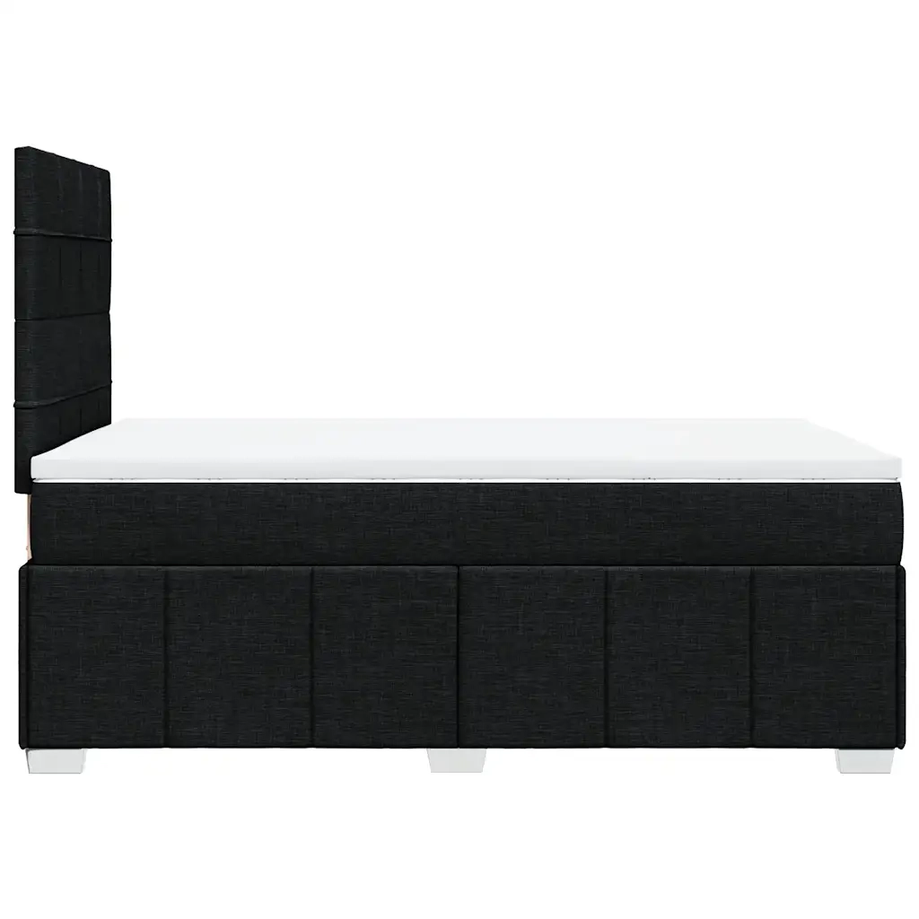 Giroletto a Molle con Materasso Nero 120x190 cm in Tessuto