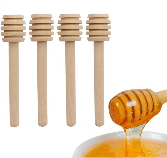 Set di 4 pennelli per miele in legno - Pennello per miele in legno - 7,6 cm di diametro - Pennello per miele - Per la raccolta, la misura e la lavorazione del miele - Pennello per miele - Pennello per gocce di miele - In legno
