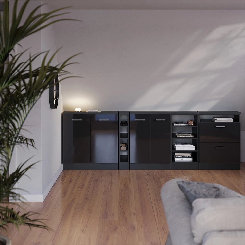 Mobile sottotetto Rion Antracite lucido/Antracite 80 x 83.8 cm con 2 porte, carcassa 60 cm profondità Vicco