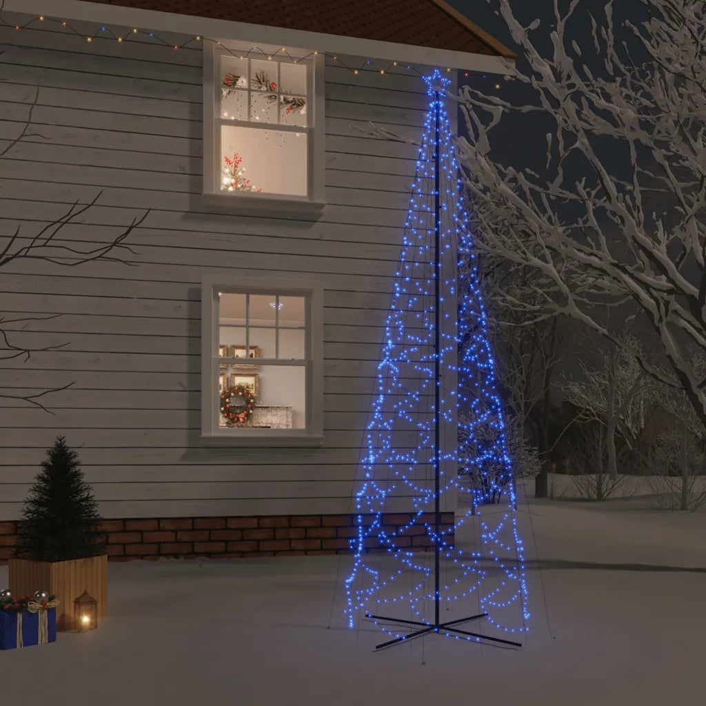 Albero di Natale a Cono Blu 1400 LED 160x500 cmcod mxl 95526