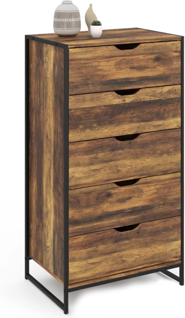 Cómoda HAWKINS de 5 cajones y 60 cm de diseño industrial