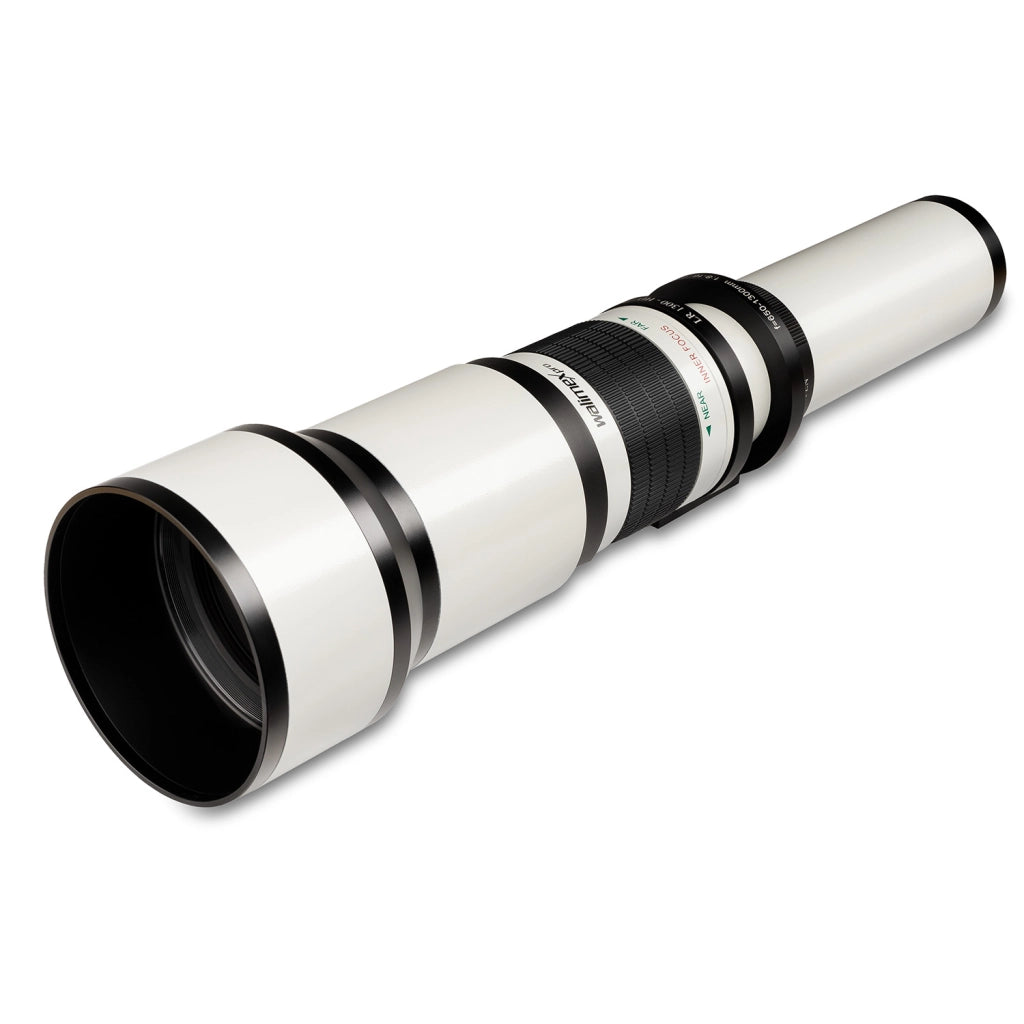 Teleobiettivo 650-1300mm 1:8-16 CSC compatibile con Nikon Z – Focus manuale, obiettivo zoom tele per full-frame e Sensore APS-C – incl. coperchio e custodia