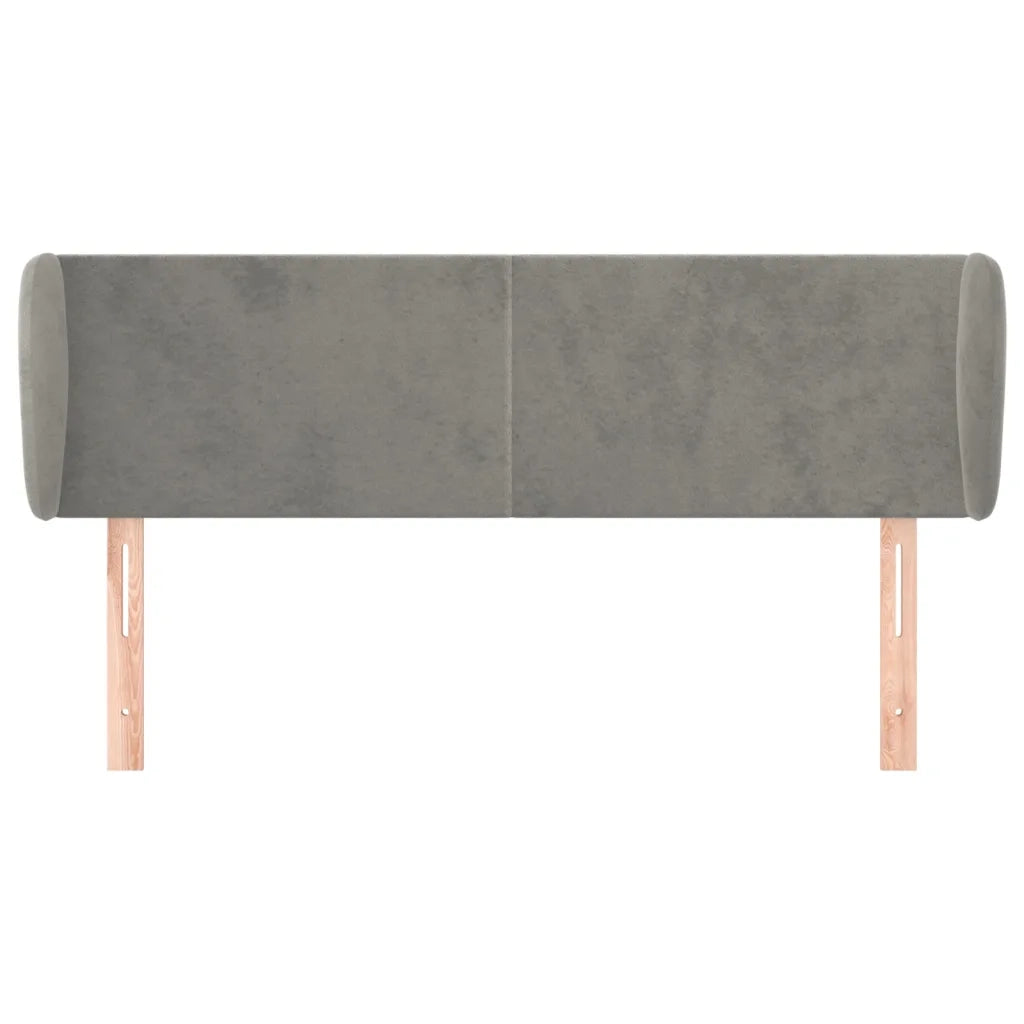 Testiera ad Orecchio Grigio Chiaro 147x23x78/88 cm in Velluto
