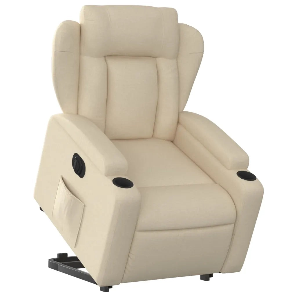 Poltrona Alzapersona Reclinabile Elettrica Crema in Tessutocod mxl 133219