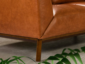 Divano a 2 posti in pelle marrone