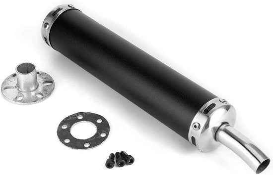 Silenciatore di scarico in acciaio inox 20 mm 08 pollici nero - parti di ricambio modificate per motocicletta a due tempi.