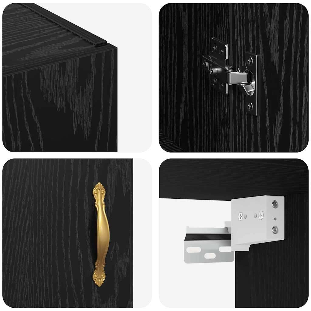 Set di 2 moderni pensili 69,5 x 34 x 90 cm spazio di archiviazione perfetto stile elegante legno ingegnerizzato nero 02_0056045