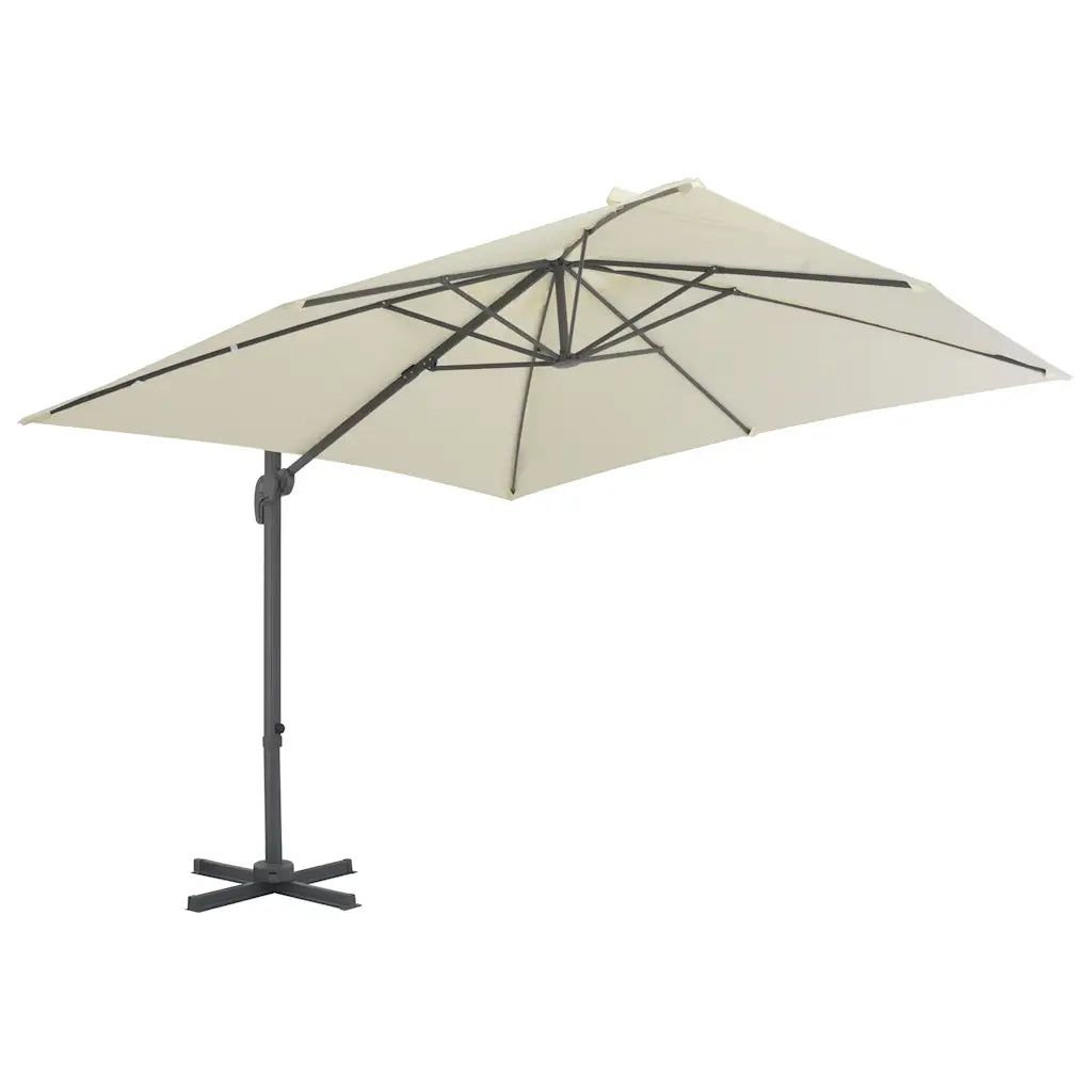 Ombrellone da giardino a sbalzo con palo in alluminio 300x300 cm Sabbia 44632