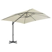 Ombrellone da giardino a sbalzo con palo in alluminio 300x300 cm Sabbia 44632