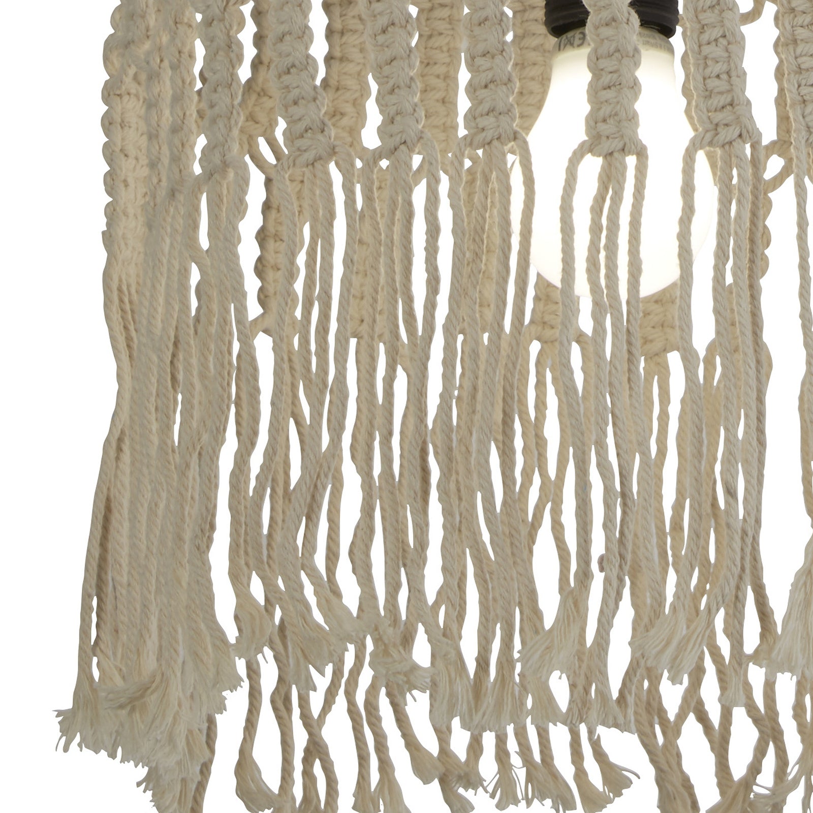 Sospensione Industrial-Nordico Bahamas Acciaio Bianco Tessuto 1 Luce E27