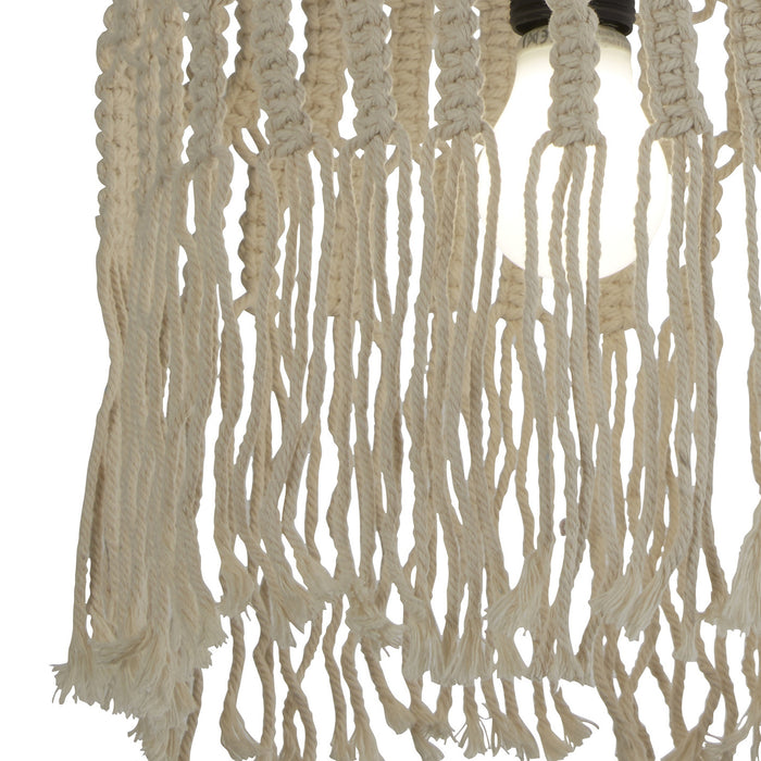 Sospensione Industrial-Nordico Bahamas Acciaio Bianco Tessuto 1 Luce E27