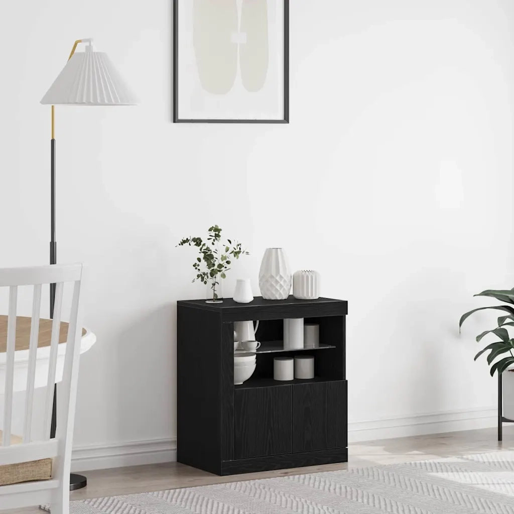 Credenza-Buffet-Armadio da cucina Nero 60.5 x 37 x 67 cm Legno multistrato