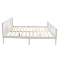 Letto Singolo dal Design Semplice, per Adulti e adolescenti, senza Materasso, 140x200 cm, Bianco