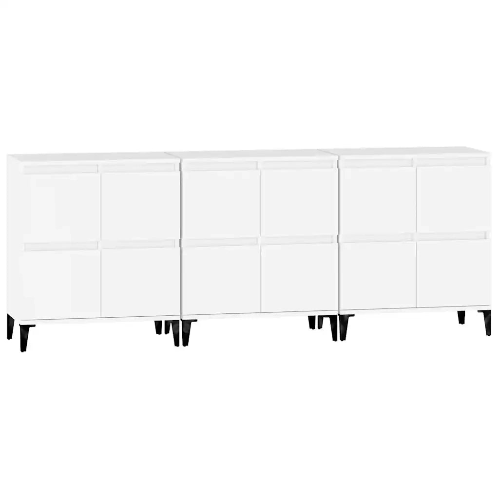 Credenze 3pz | Madia | Buffet da pranzo | Armadio da pranzo Bianche 60x35x70 cm in Legno Multistrato