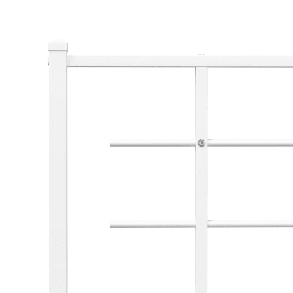 Giroletto con Testiera-Struttura letto con testiera Metallo Bianco 183x213 cm 474368