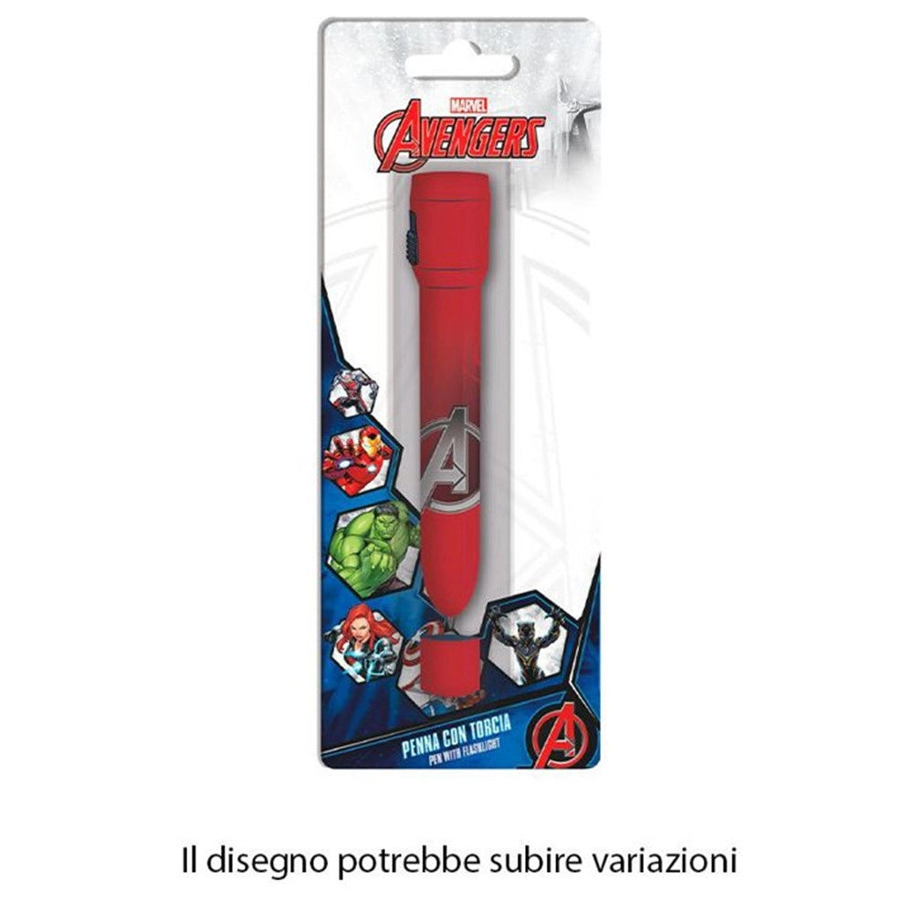 Trade Shop - Penna Con Torcia Grafica Avengers Accessori Per Scuola Regalo Feste Bambini 953124 -