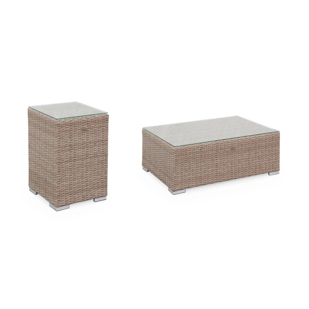Salotto da giardino premium in resina intrecciata, 12-14 posti, beige