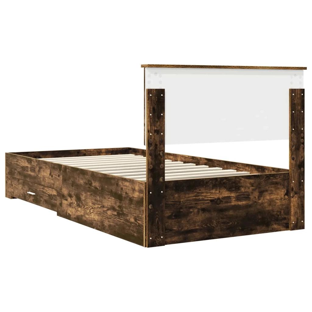 Struttura del letto Rovere fumé 100 x 200 cm Legno multistrato