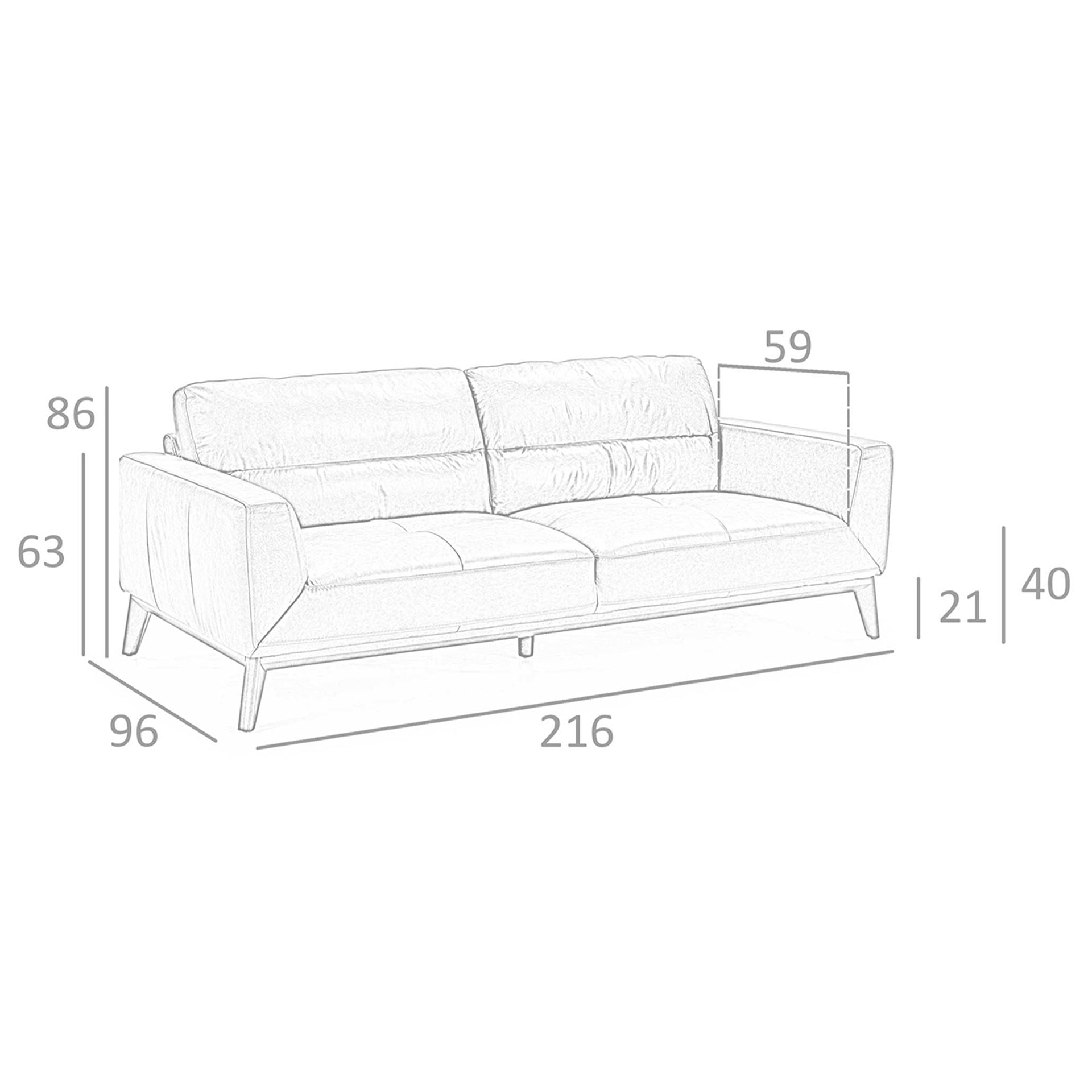 Divano a 3 posti in pelle marrone