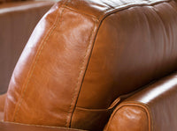 Divano a 3 posti in pelle marrone