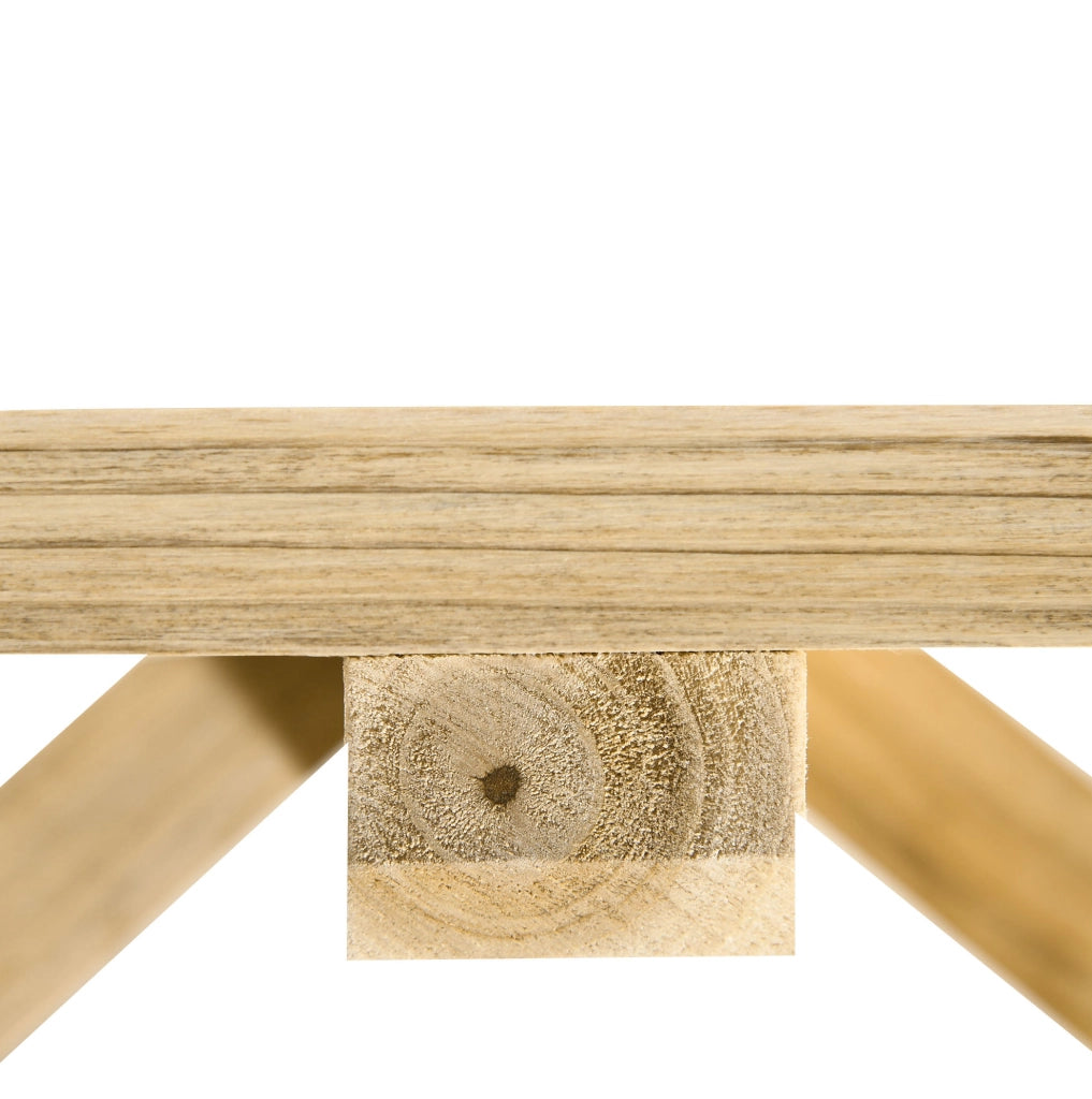 Panca da giardino rustica in legno naturale 98 x 50 x 39;5 cm; per 2 persone