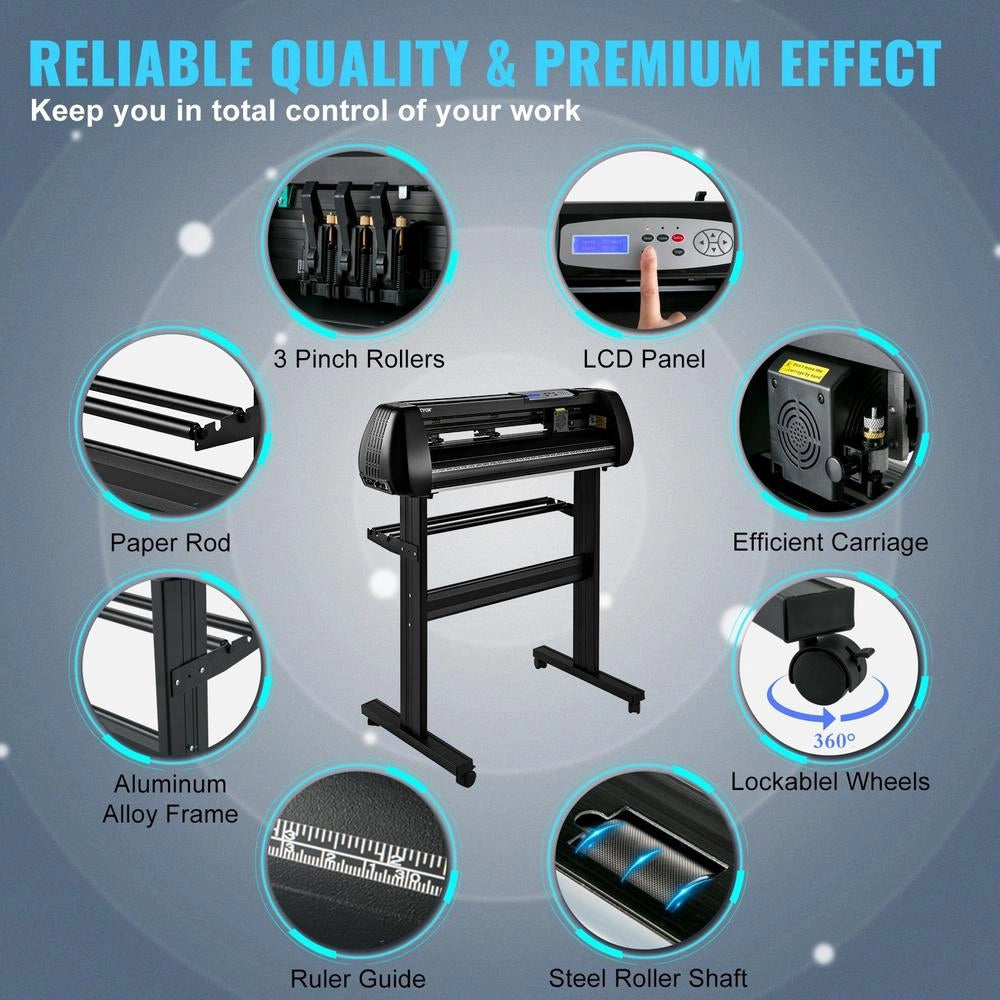 Cutting Plotter, 780 Mm Cutting Width, Plotter Machine, 10 - 800 Mm/s, Foil Cutter, 3 Blades, Foil Plotter, Foil Printer With Signmaster Software For Signs & Decorations