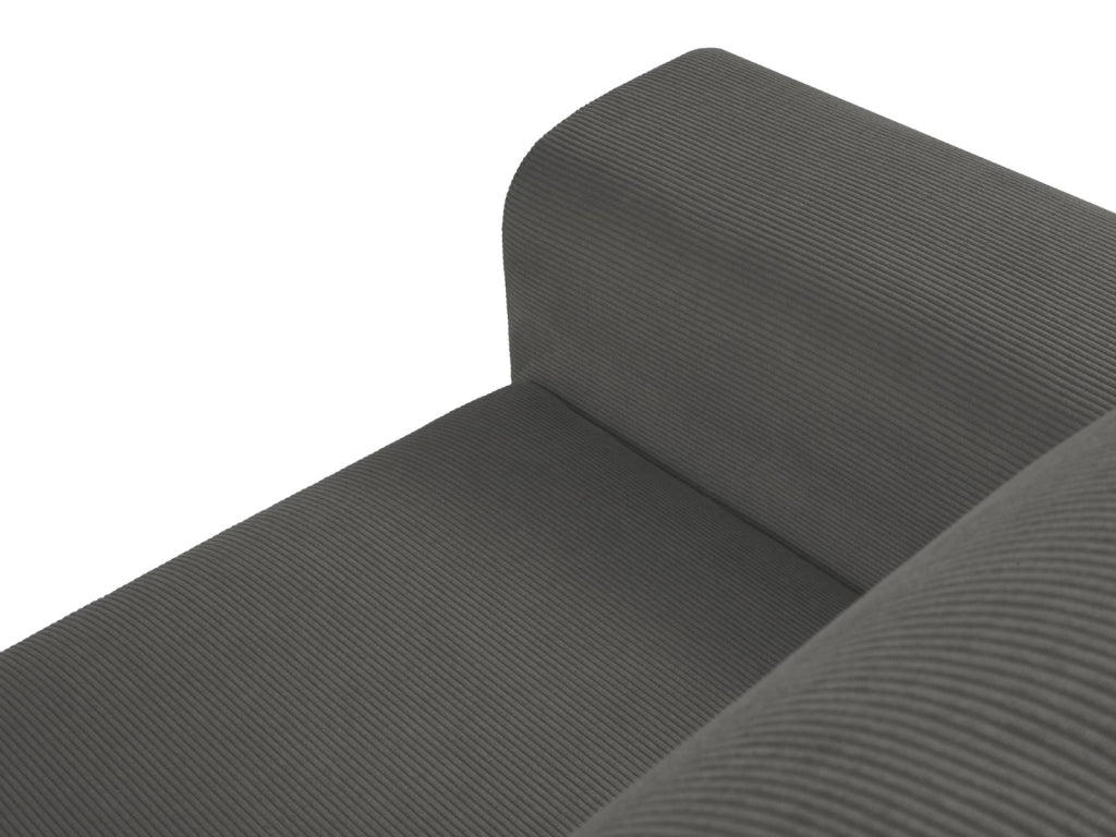 Cosmopolitan Design - Divano convertibile angolare destro con contenitore "Kyoto" 4 posti in velluto a coste grigio 