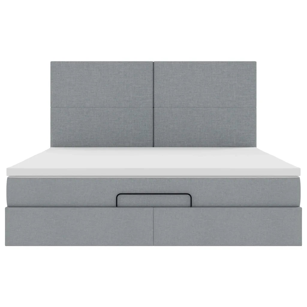 Struttura Letto Pouf con Materasso 160x200 cm in Tessuto 3313934