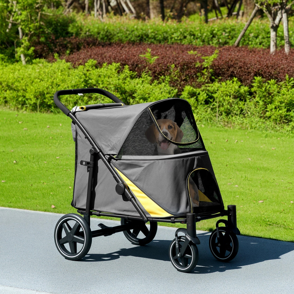 Carrello Trasporto Cani Pieghevole ¨C Zephmum ¨C Grigio Scuro
