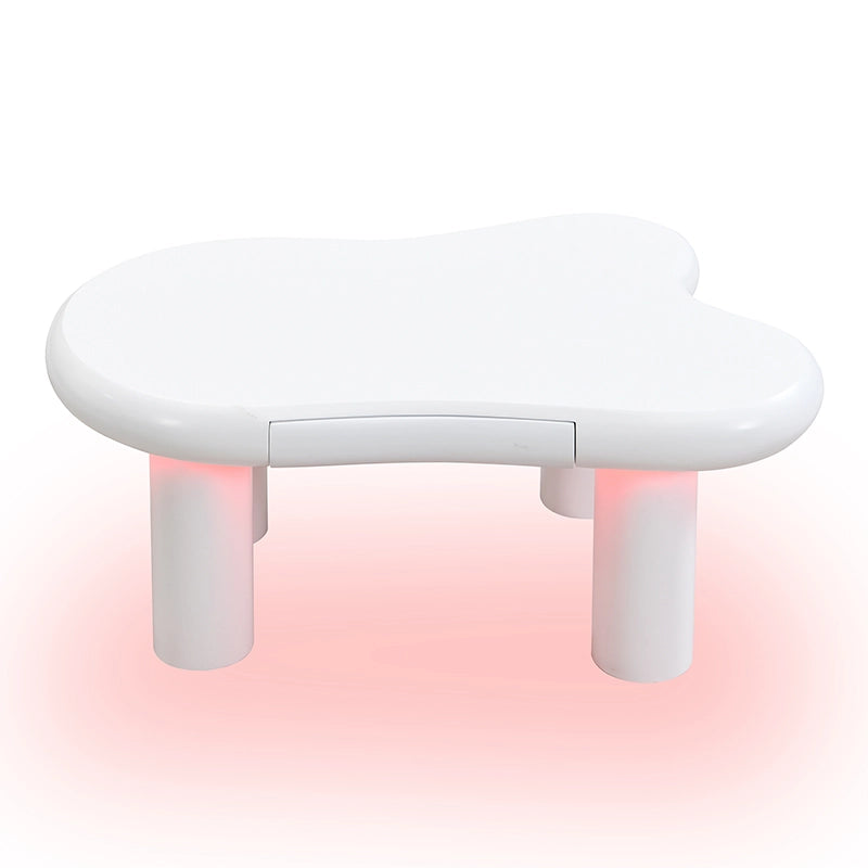 Tavolino da Salotto a Forma di Nuvola con LED e Cassetto ¨C Xylo ¨C MDF Bianco