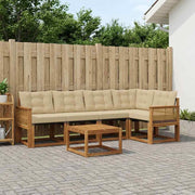 Set di divani da esterno 6 pz Naturale e Beige 3381973