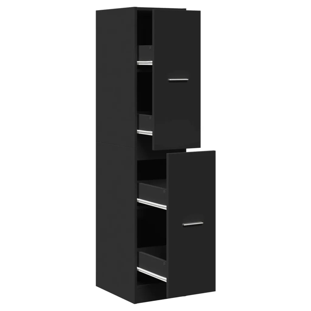 vidaXL Armadietto da Farmacia Nero 30x41x144,5 cm in Truciolato