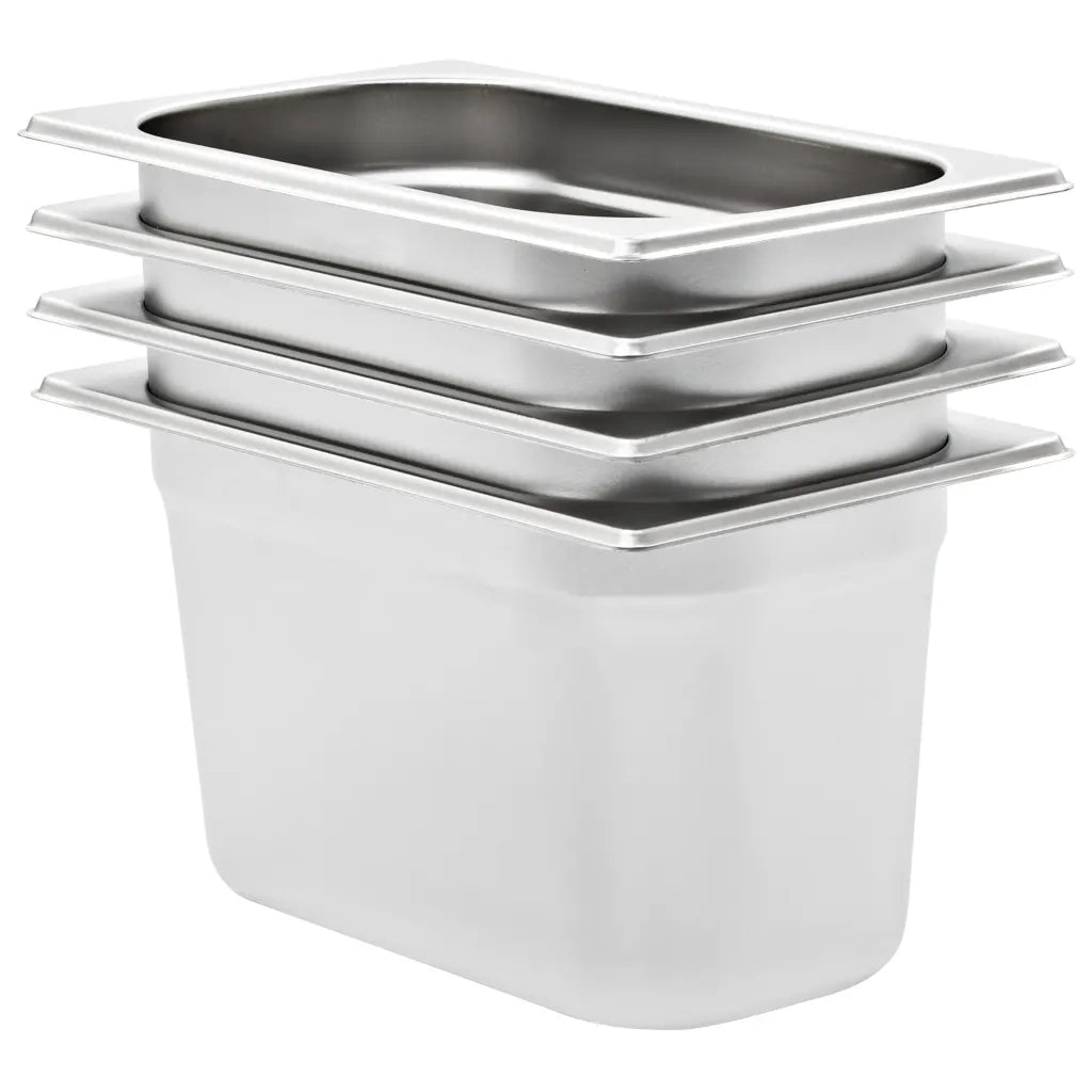 Contenitori Gastronorm 4 pz GN 1/4 150 mm in Acciaio Inox  cod mxl 77516