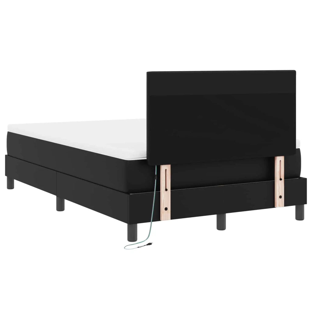 Letto a molle con materasso Nero 120 x 190 cm Pelle sintetica 3339040