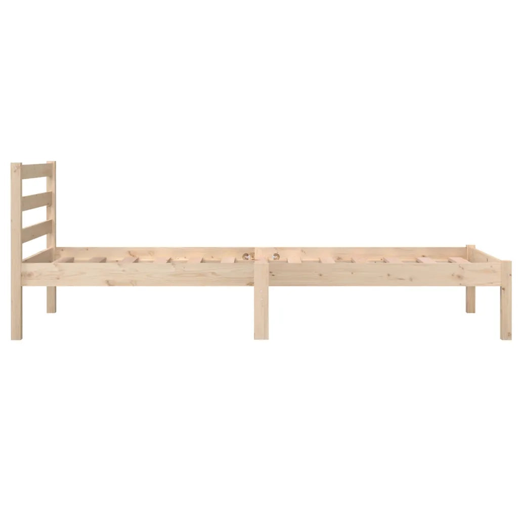 Giroletto-Struttura Letto in Legno Massello Grigio 75x190 cm Small Single 822028