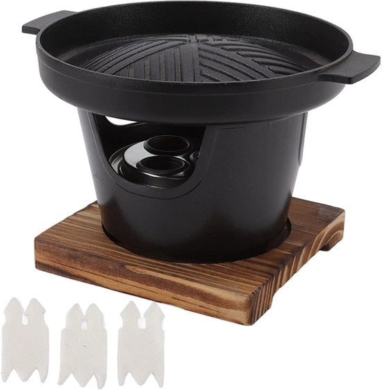 Grill a Tavola Rookvrij - Mini Grill - Portatile - Lega di Alluminio - Superficie Antifiamma - Facile da Montare - Mini Barbecue