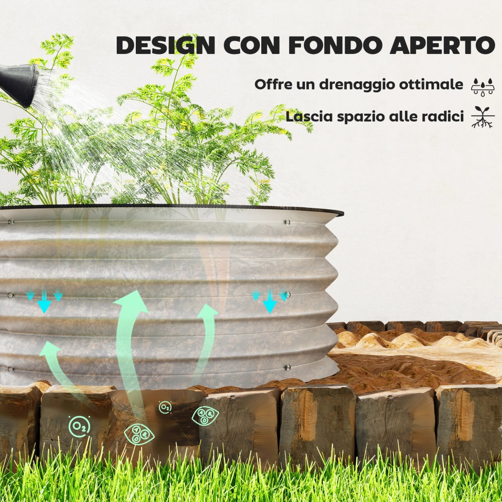 Letti per Orto Rialzati Set 2 Pezzi ¨C zephmum ¨C Acciaio, Argento, ?60x30cm