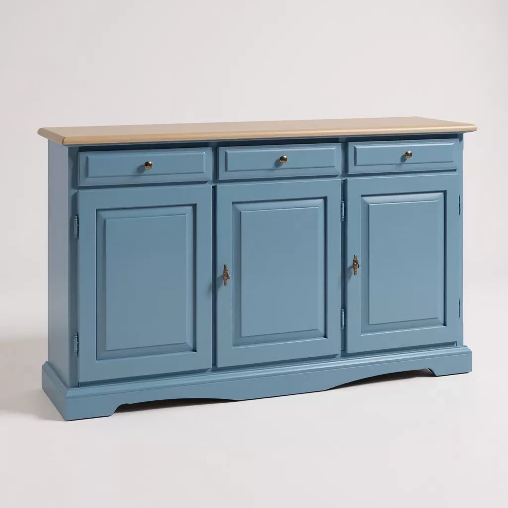 Madia credenza in legno laccato pennellato carta da zucchero  l.156 p.42 h.85 - Mobili 2G